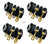 4 x Marshall® Input Jack Upgrade / Cliff UK 1/4" ~ Chrome Nut,  Gold Contacts