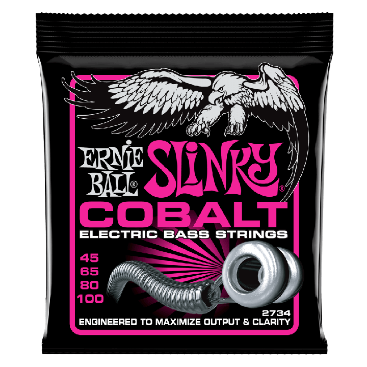 ERNIE BALL SUPER SLINKY COBALT ELECTRIC BASS STRINGS - 45-100 GAUGE - British Audio