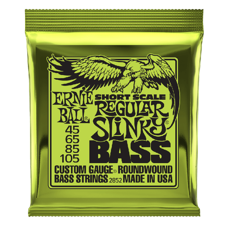 ERNIE BALL REGULAR SLINKY NICKEL WOUND SHORT SCALE BASS STRINGS - 45-105 GAUGE - British Audio