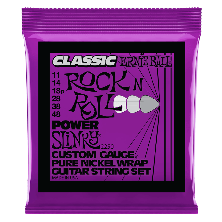 ERNIE BALL POWER SLINKY CLASSIC ROCK N ROLL PURE NICKEL WRAP ELECTRIC GUITAR STRINGS - 11-48 GAUGE - British Audio