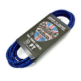 British Audio Pro Performance Silent Instrument Cable - Straight Silent to Straight (Blue & Black Braid) - British Audio