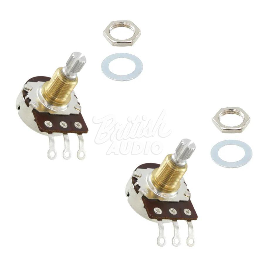 2 x Bourns 500K Audio, Low Torque, Short Split Shaft Pot Les Paul® Guitar Volume