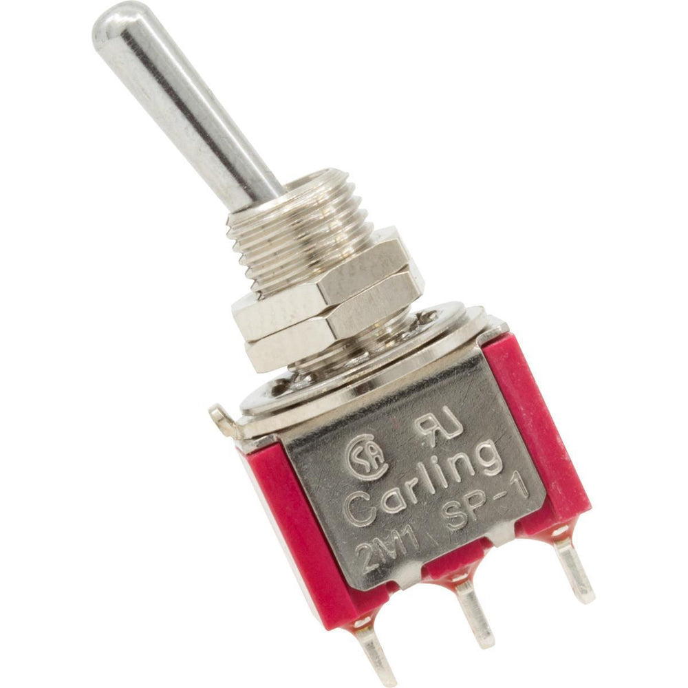 Carling Mini Toggle Switch,  SPDT, 2 Position (on-on) PC Pins