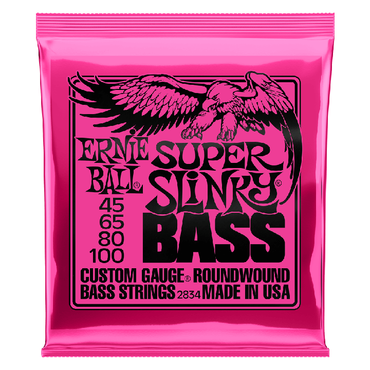 ERNIE BALL SUPER SLINKY NICKEL WOUND ELECTRIC BASS STRINGS - 45-100 GAUGE - British Audio