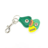 Rustic Guitar Pick Holder Key Chain Leather Green - British Audio