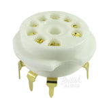 Tube Socket Gold Porcelain 9 Pin PC Mount - British Audio