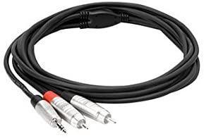 Hosa HMR-006Y 3.5 mm TRS to Dual RCA Pro Stereo Breakout Cable, 6 Feet