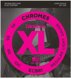 D'Addario ECB81 Chromes Bass Guitar Strings, Regular Light, 45-100, Long Scale