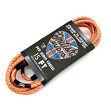 British Audio Pro Performance Silent Instrument Cable - Straight Silent to Straight (Orange & White Braid) - British Audio