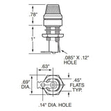 Fuse Holder Fender® Style 3AG Fluted Knob, 20A 1/4 x 1-1/4 Guitar Amps