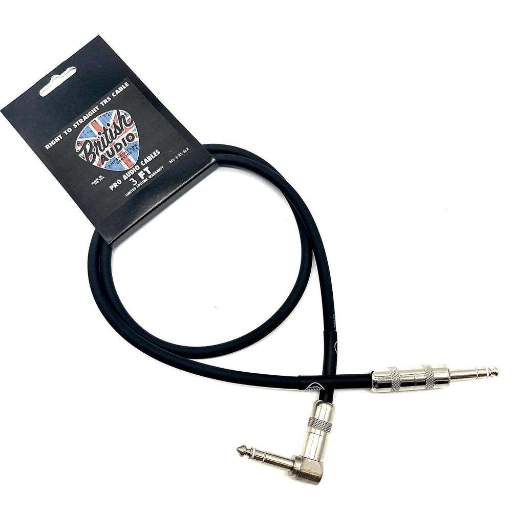 British Audio Pro Performance Straight to Right TRS Stereo Patch and Expression Cable