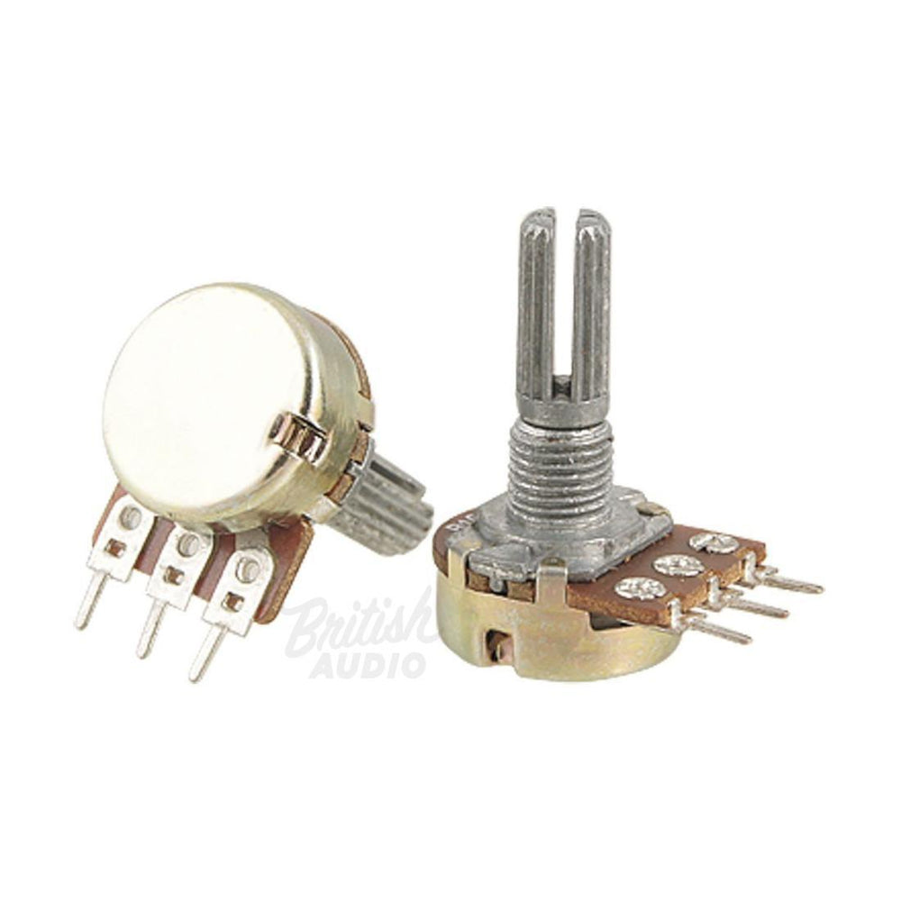 Alpha B50K Linear Taper Potentiometer 16mm Single Gang, PC Mount - British Audio