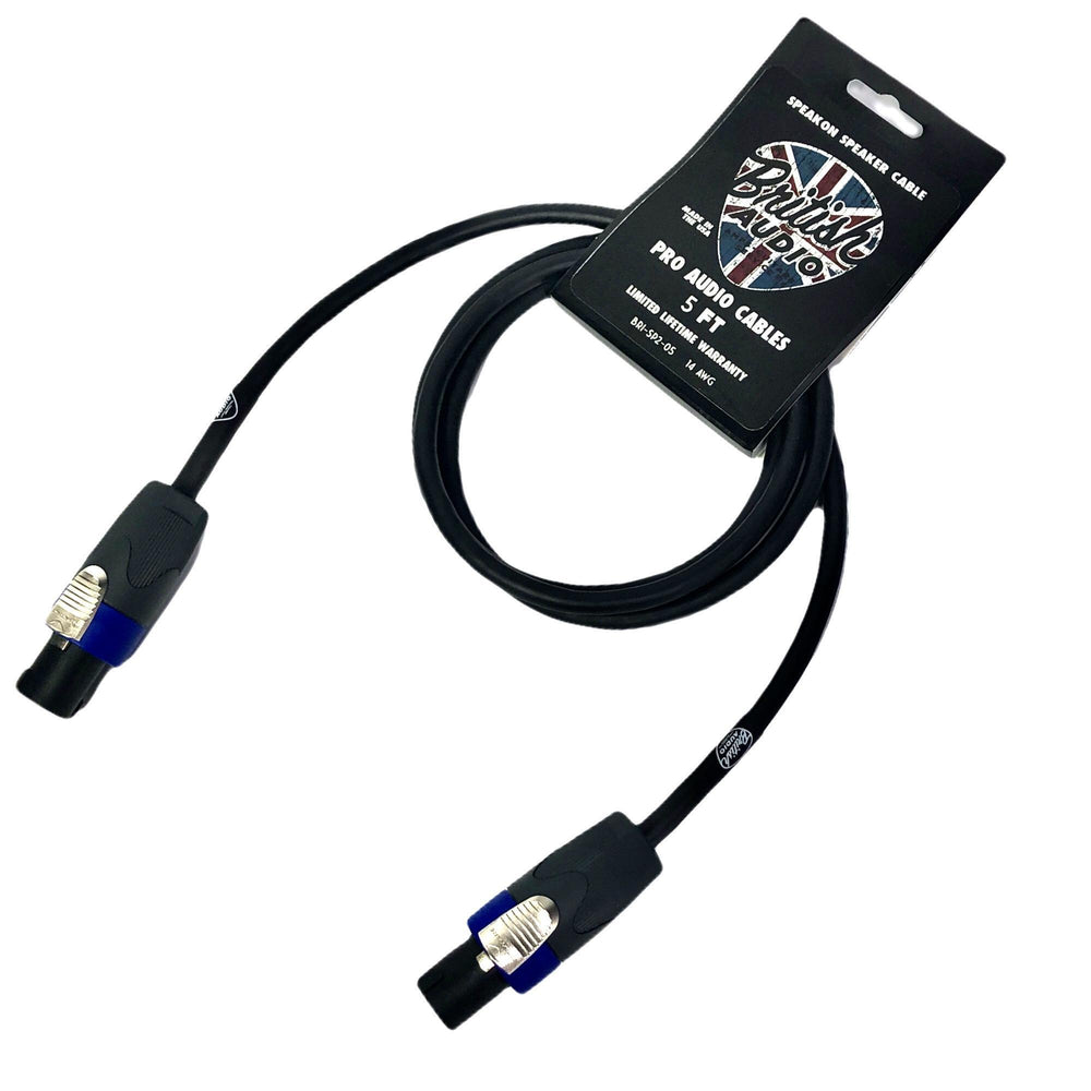 British Audio Touring Essentials Pro Performance Speakon  to Speakon 14 AWG Cable