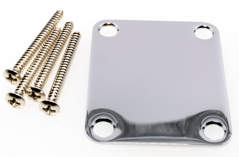 Fender Neck Plate, Plain, Chrome - British Audio