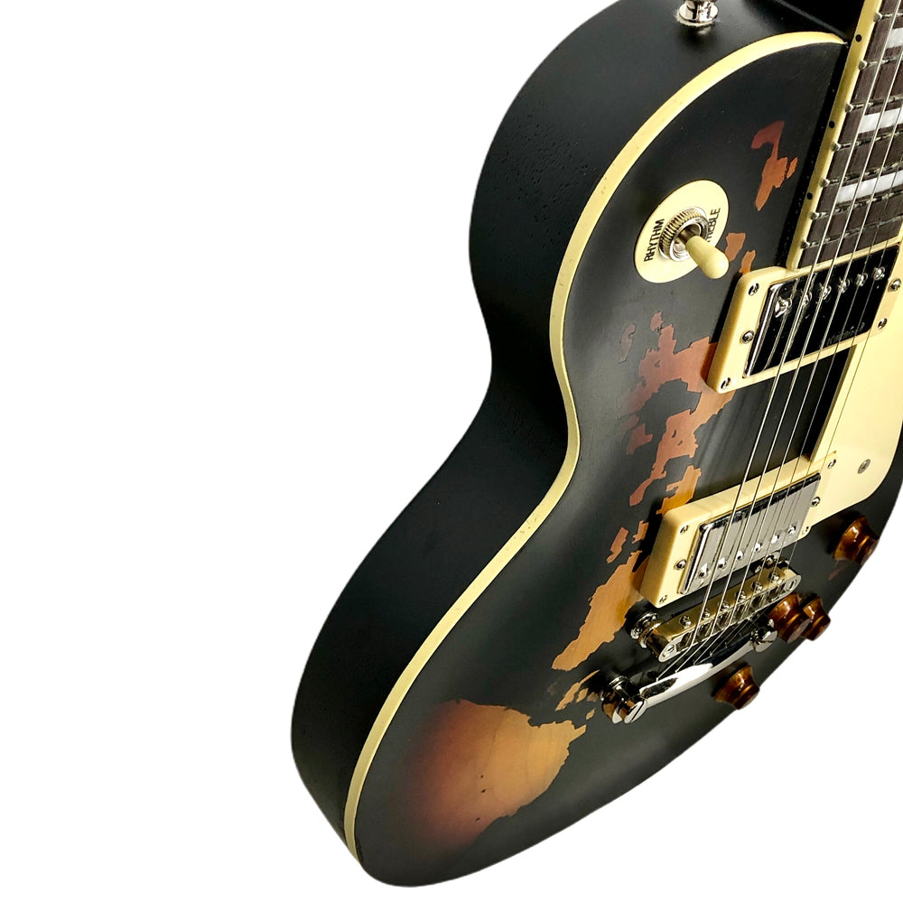 Vintage V100MRBK ICON ~ Distressed Black Over Sunburst