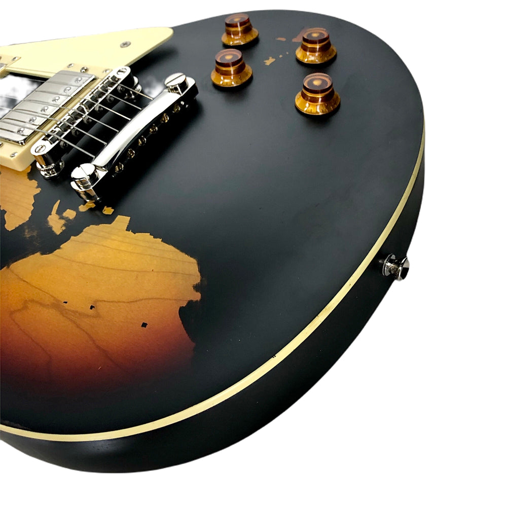 Vintage V100MRBK ICON ~ Distressed Black Over Sunburst