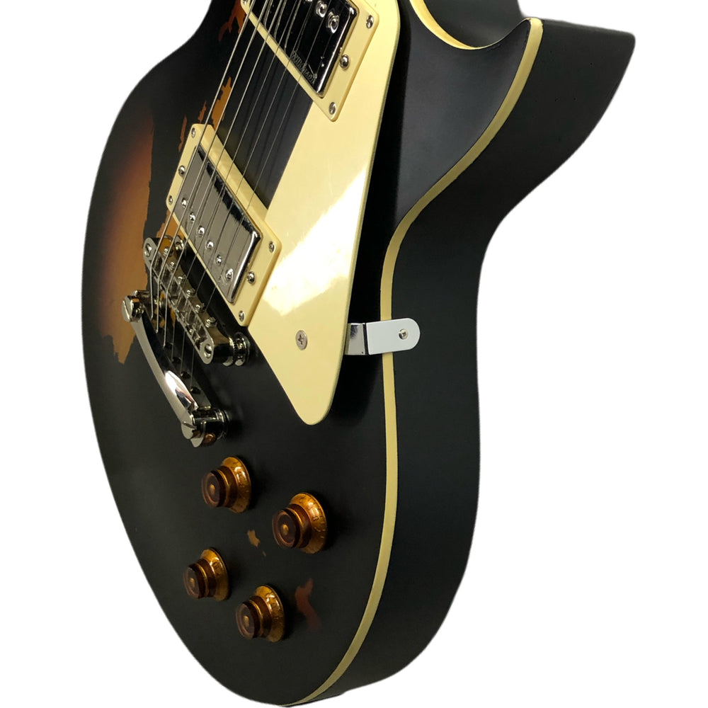 Vintage V100MRBK ICON ~ Distressed Black Over Sunburst